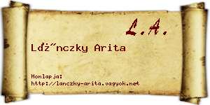 Lánczky Arita névjegykártya